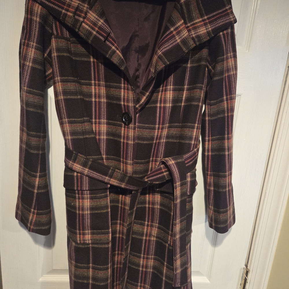 Michael Kors Plaid Trench Coat